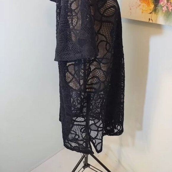 Catherine’s Black Beach Swimsuit Cover Up Sheer 2x 22/24w Zip Up Hooded Womens - Picture 10 of 10